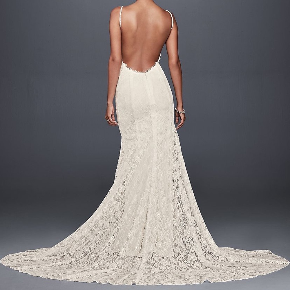 Galina low back soft lace wedding dress